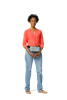 woman wearing fitted belt product