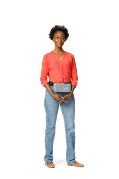 woman wearing fitted belt product